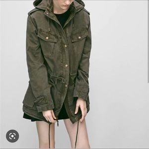 Aritzia Talula Trooper Army Green Utility Jacket